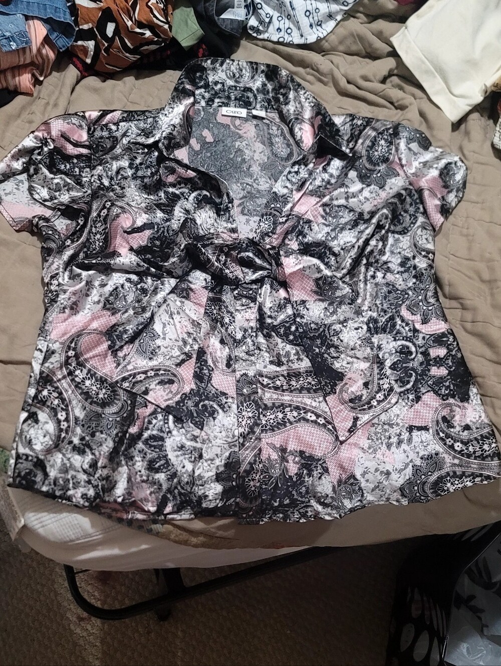 Paisley Short-Sleeve Blouse